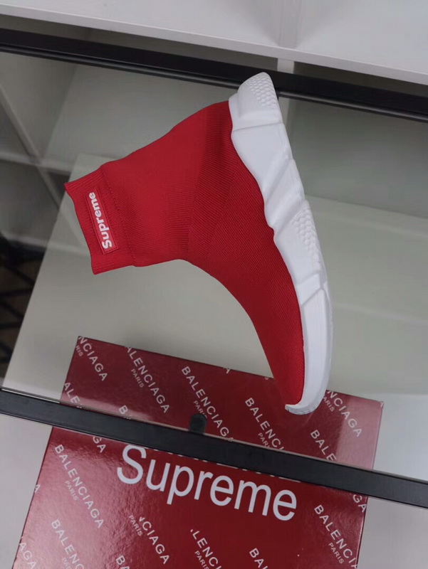 Balenciaga X Supreme Speed Runner Sock Red for sale